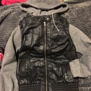 Leather/sweater jacket